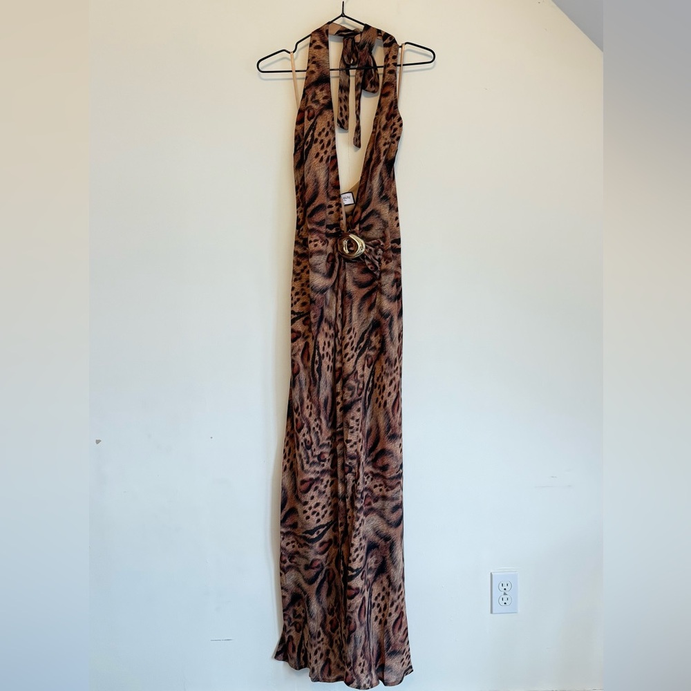 NWT Runaway The Label Marbella Halter Maxi Dress - Mendez Brown, Size M - Picture 4 of 5